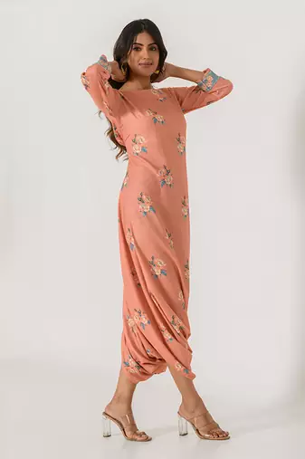 Scarlet Orange Dhoti Jumpsuit