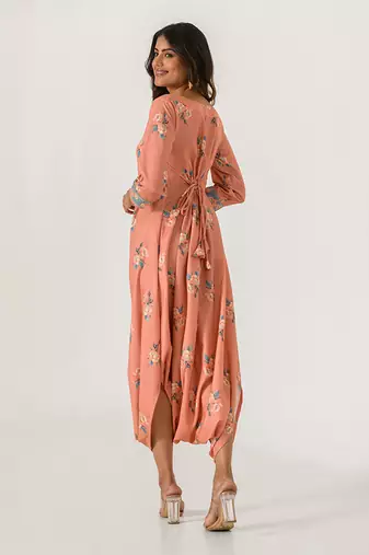 Scarlet Orange Dhoti Jumpsuit
