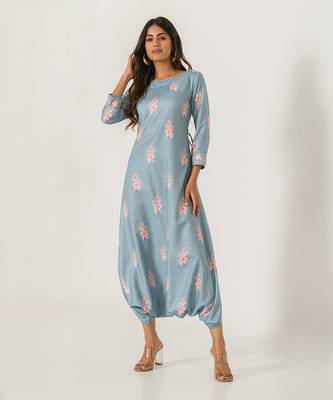 Aqua Blue Dhoti Jumpsuit 1