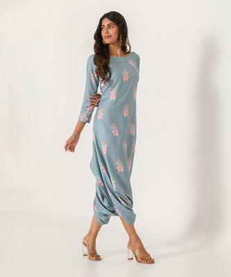 Aqua Blue Dhoti Jumpsuit 2
