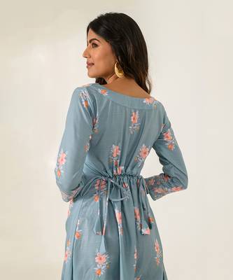 Aqua Blue Dhoti Jumpsuit 3