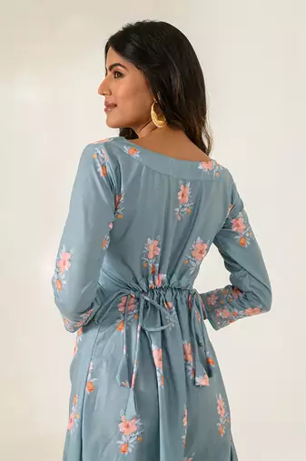 Aqua Blue Dhoti Jumpsuit