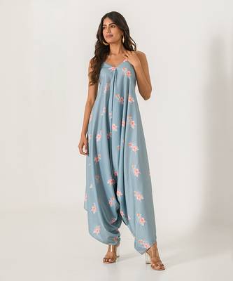 Aqua Blue Palazzo Jumpsuit 1