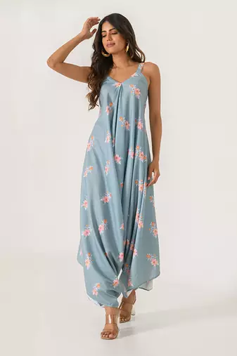 Aqua Blue Palazzo Jumpsuit