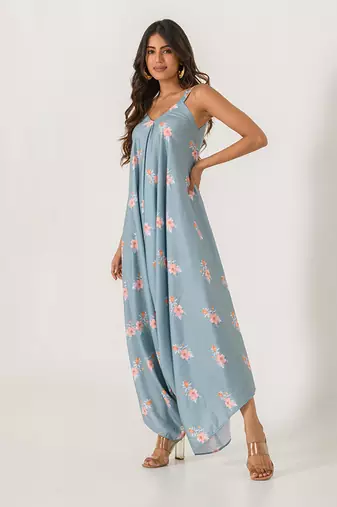 Aqua Blue Palazzo Jumpsuit