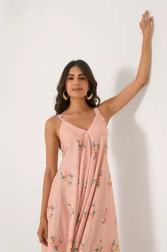 Scarlet Orange Striped Palazzo Jumpsuit
