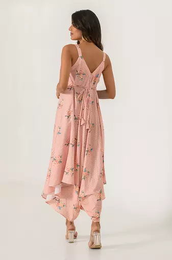 Scarlet Orange Striped Palazzo Jumpsuit