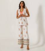 Pista Green Striped Pant Suit