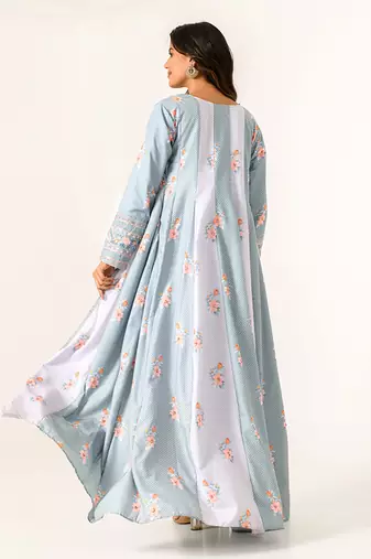 Aqua Blue & Slate Grey Cape Set