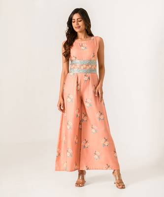 Scarlet Orange Embellished Jumpsuit 1