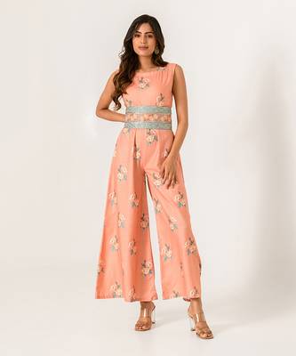 Scarlet Orange Embellished Jumpsuit 3