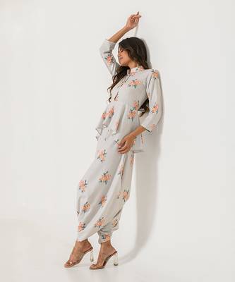 Pista Green Peplum Dhoti Jumpsuit 2
