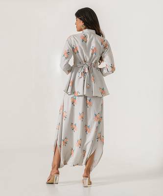 Pista Green Peplum Dhoti Jumpsuit 4