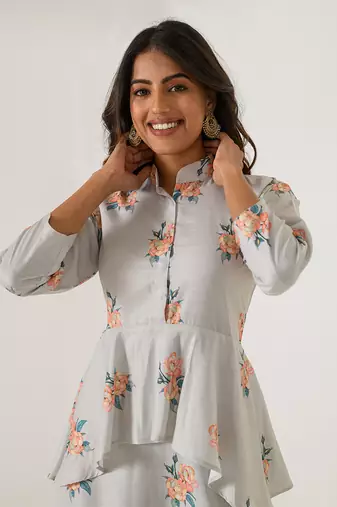 Pista Green Peplum Dhoti Jumpsuit