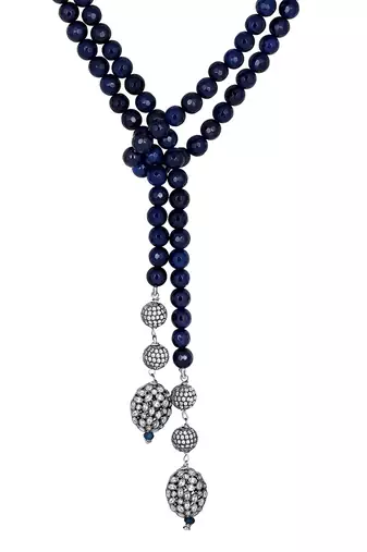 Royal Blue & Black Necklace