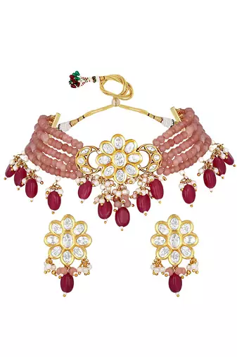 Peach & Cherry Necklace Set