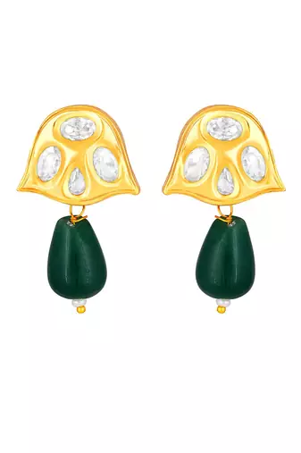 Micro Gold Finish Kundan Polki & Agate Choker Necklace Set