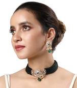 Gold & Dark Green Necklace Set