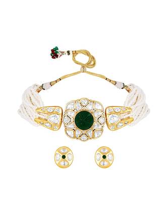 Green & Creme Necklace Set 2