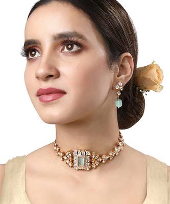 Gold &Mint Green Necklace Set 1
