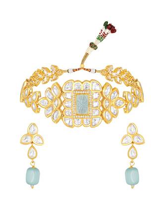 Gold &Mint Green Necklace Set 2