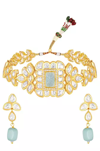 Gold &Mint Green Necklace Set