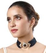 Gold & Navy Blue Necklace Set