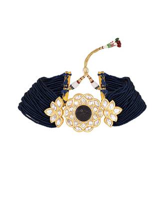Gold & Navy Blue Necklace Set 3