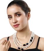 Shaded Blue & Pearly White Necklace Set