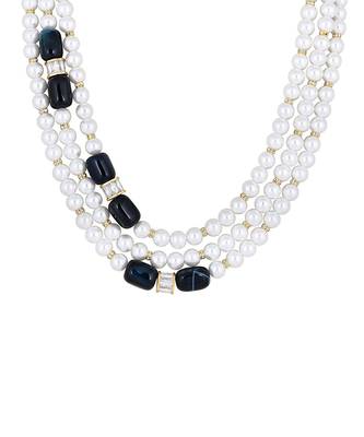 Shaded Blue & Pearly White Necklace Set 3