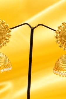 Fine Gold Look Pearl Jhumka'S
