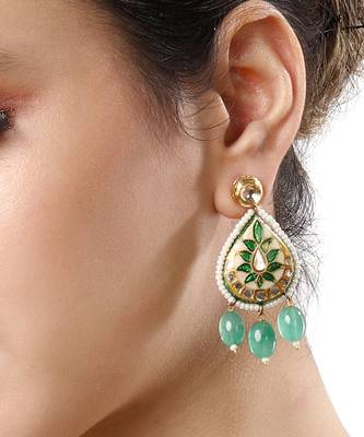 Green & Gold Earrings 1