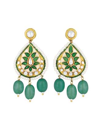 Green & Gold Earrings 2
