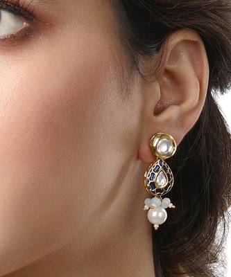 Blue & Pearly White Earrings 1
