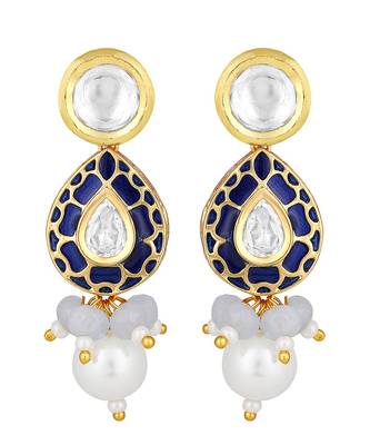 Blue & Pearly White Earrings 2