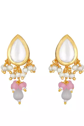 Blush Pink & Grey Earrings