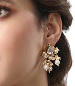 Pearly White & Gold Earrings