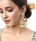 Gold & Pearly White Earrings