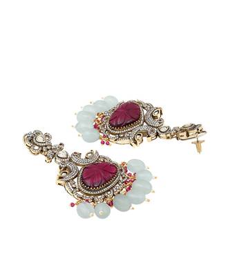 Oxidised Polish & Dull Gold Earrings 3