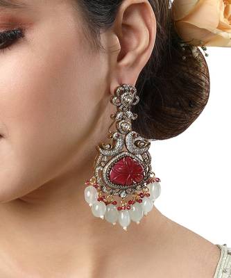 Oxidised Polish & Dull Gold Earrings 4