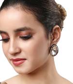 Black Silver Polish Earrings