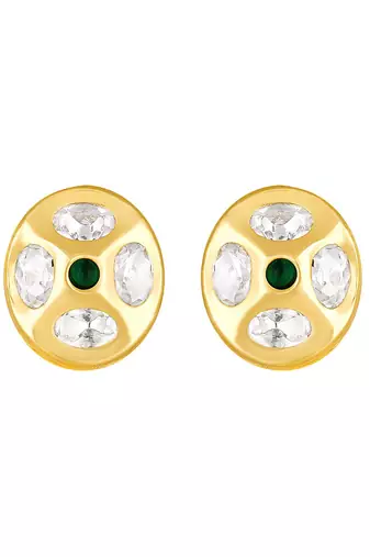 Green Gold Finish Earrings