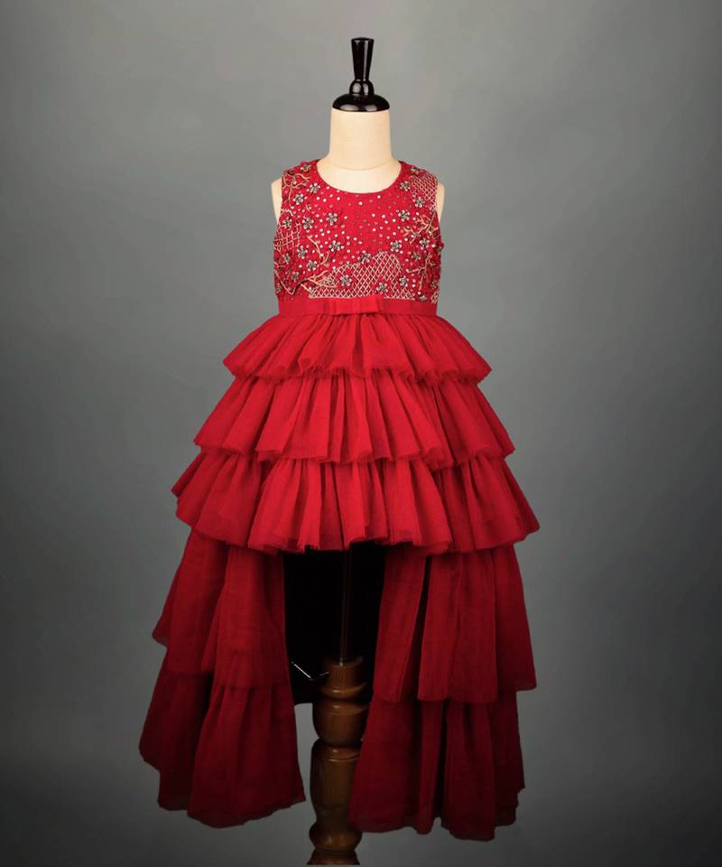 Dark Red Anna Dress - BABA BABY CLOTHING - 4121996