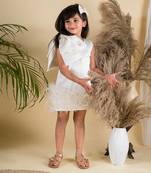 Ivory Blooming Feather Dress