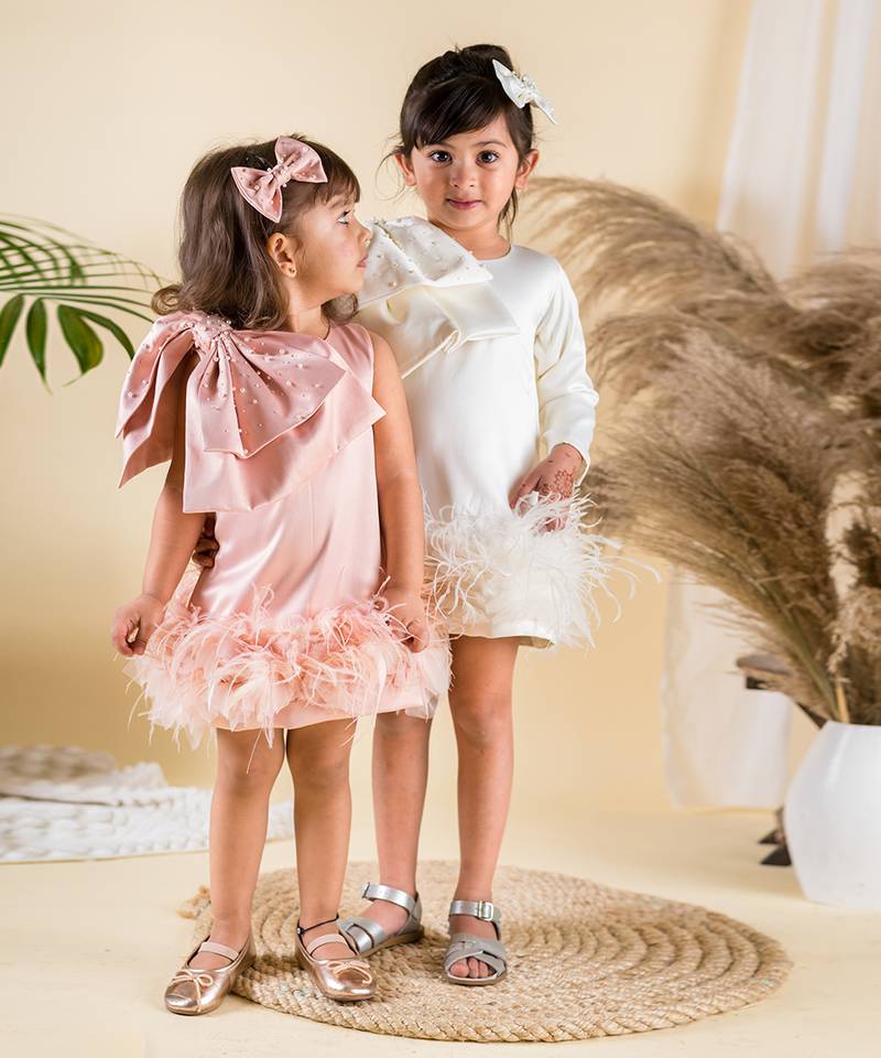 Ivory Blooming Feather Dress