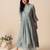 White woven cotton long-kurtis