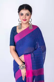Bengal handlooom cotton linen saree