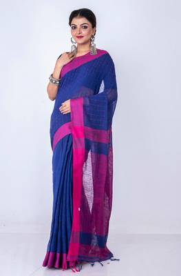 Bengal handlooom cotton linen saree 1