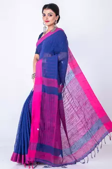 Bengal handlooom cotton linen saree