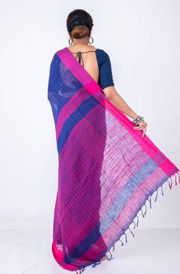 Bengal handlooom cotton linen saree 4